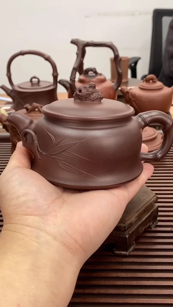 茶壶紫砂逸竹230毫升紫泥