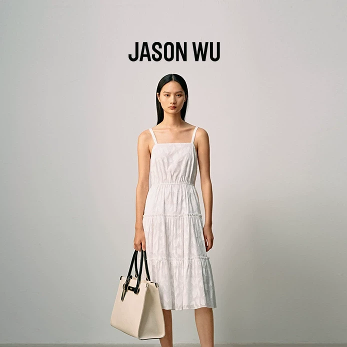 JASONWU秋季新款全棉花卉提花迷笛裙子长裙连衣裙温婉小众女装