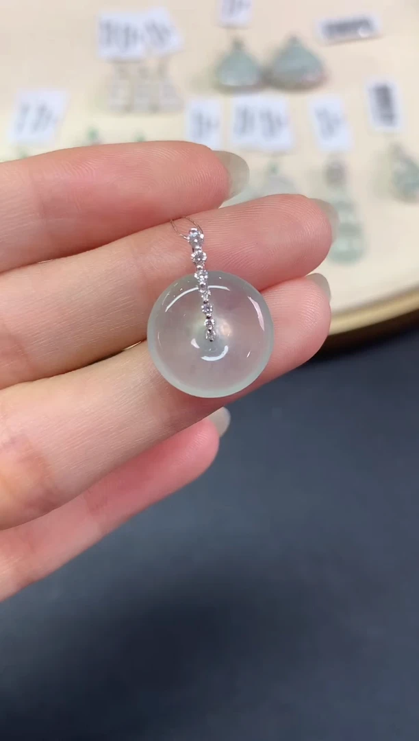 吊坠(不含链)18K金镶嵌翡翠吊坠(不含链)|1980