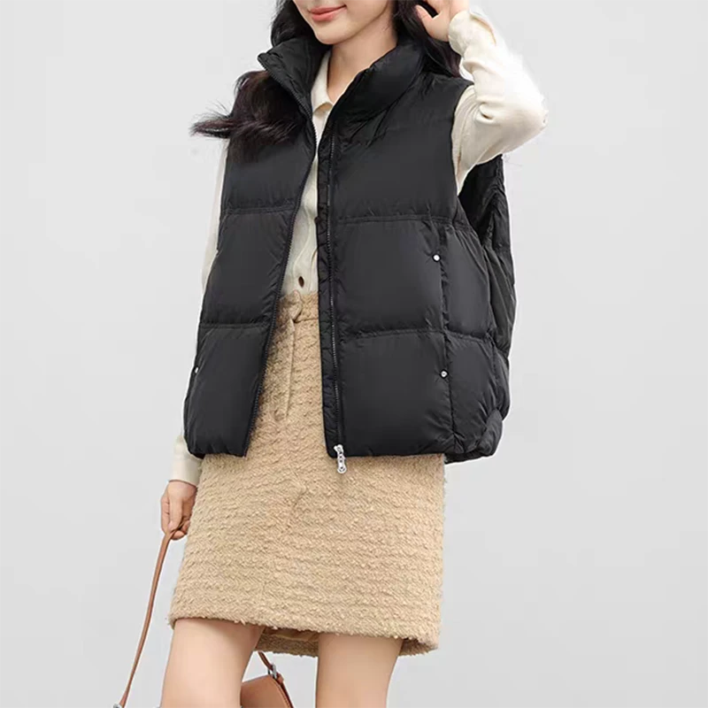 （铆钉轻薄羽绒马甲）B50秋冬季新款韩版时尚百搭保暖立领马甲Z