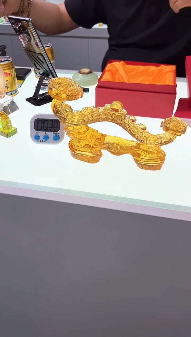 【闪购商品】泥塑古法琉璃龙凤如意摆件