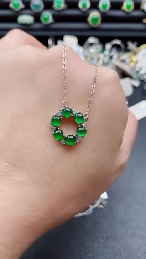 套链银S925镶嵌翡翠1