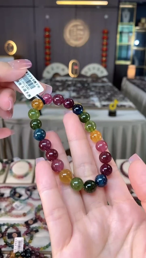 未镶嵌老矿碧玺单圈手串9mm+碧玺hon多样性发一条