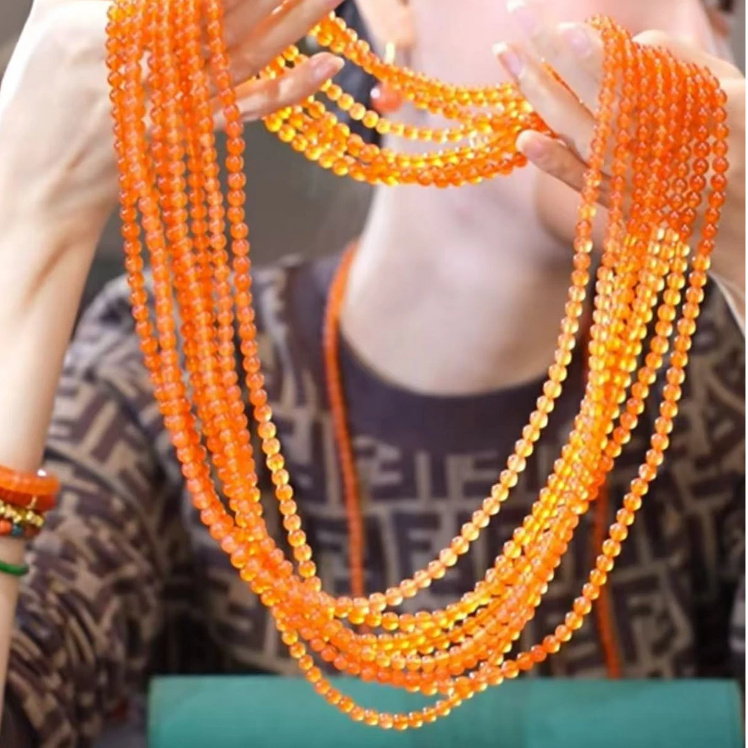 【逍遥】南红玛瑙冰红圆珠项链*JRNH/02/多样性发/1件