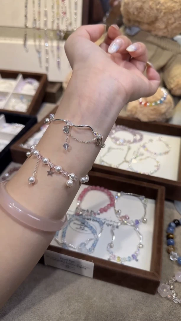银S925镶嵌手链水晶雪花精灵