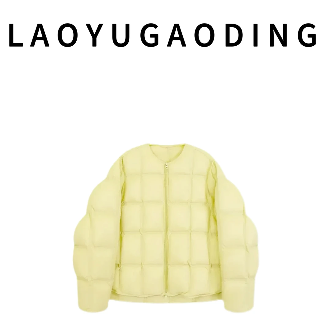 【LAOYUGAODING】高品质-1217小黄鸭90白鸭绒韩版宽松圆领羽绒服