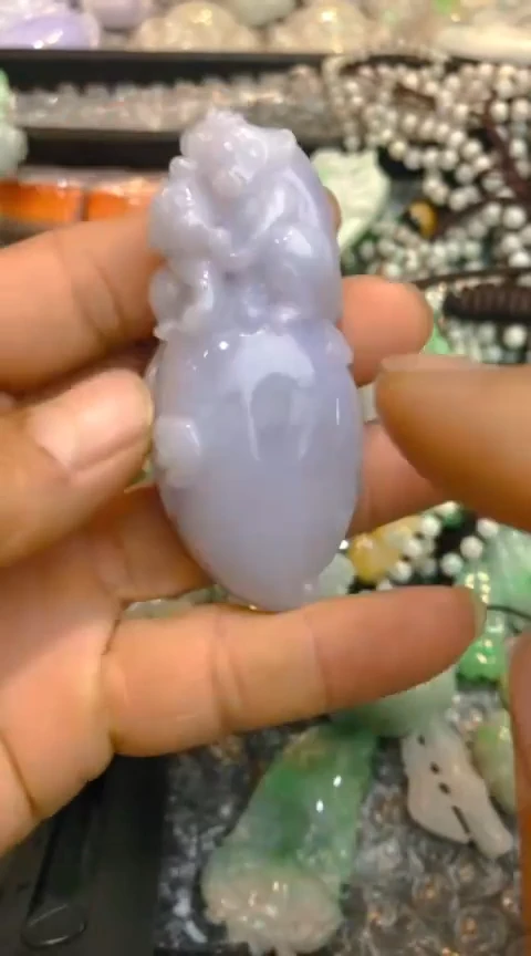 【闪购商品】翡翠吊坠(不含链)未镶嵌紫罗兰灵猴献寿