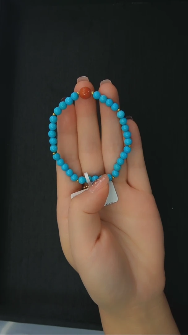 【闪购商品】绿松石手链18K金镶嵌发货一件