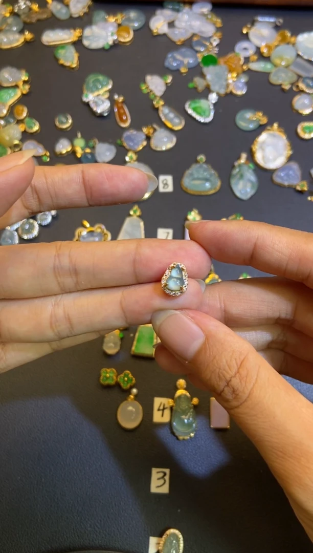 吊坠(不含链)银S925镶嵌翡翠1