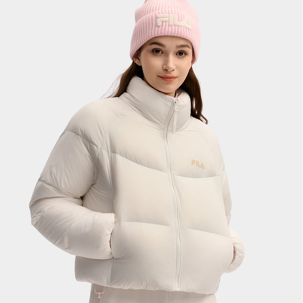 FILA斐乐女肯豆风面包服冬羽绒服显腿长显瘦短款休闲保暖舒适外套