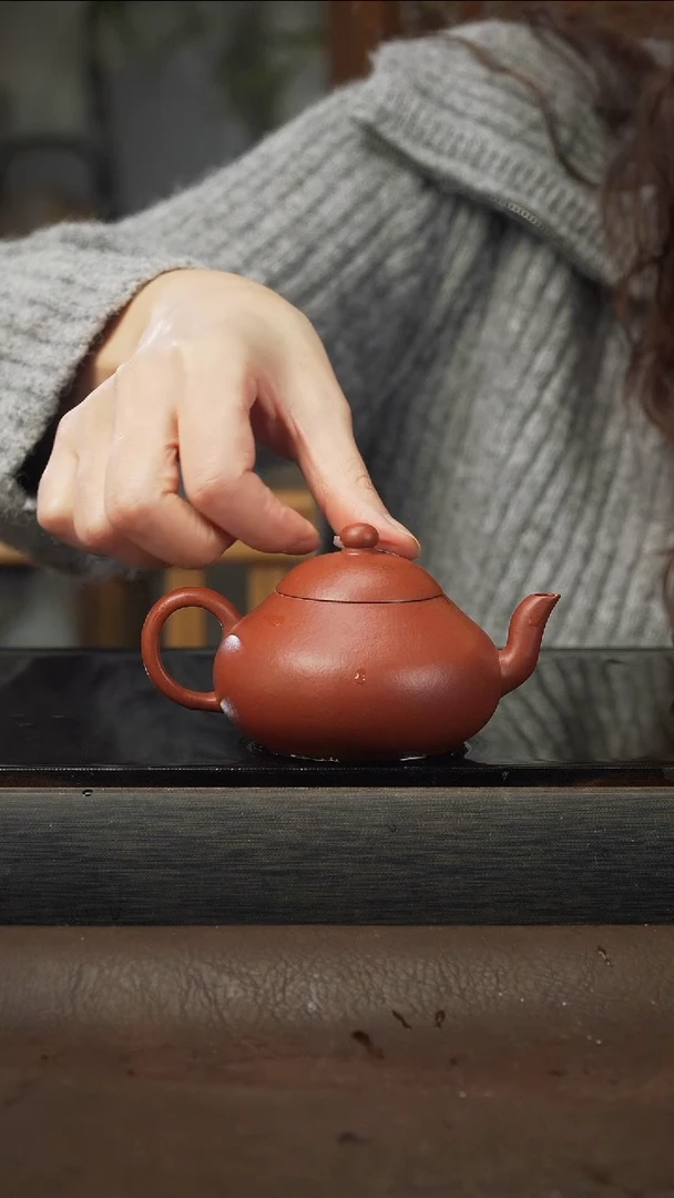 茶壶紫砂19 梨形 朱泥 150cc