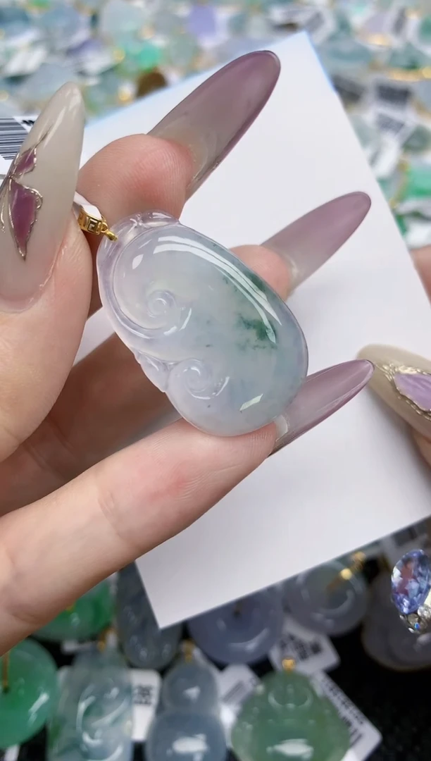 翡翠挂件18K金镶嵌160   天然翡翠A货