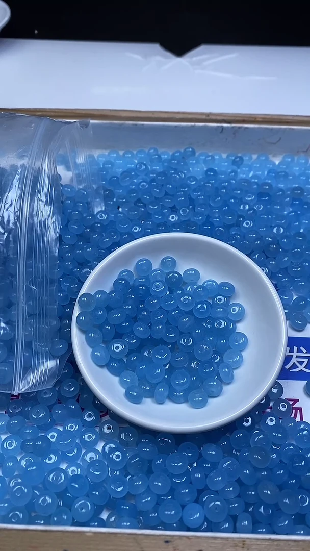 未镶嵌散珠玛瑙/玉髓M973 海蓝玛瑙算盘5*8mm20颗8元