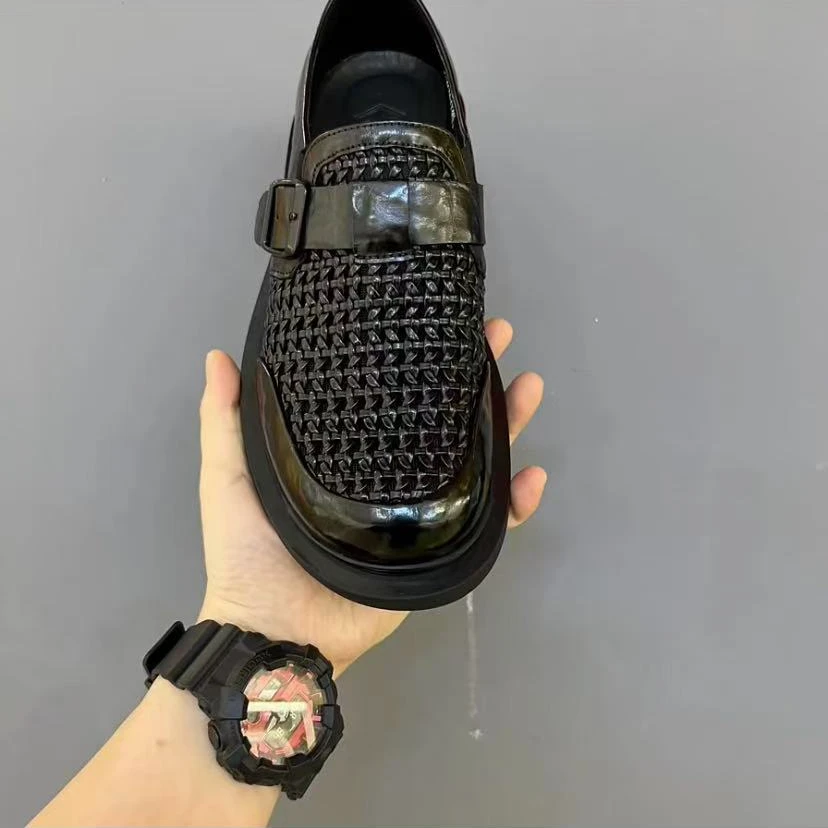 新款高品质编织皮面休闲百搭男鞋