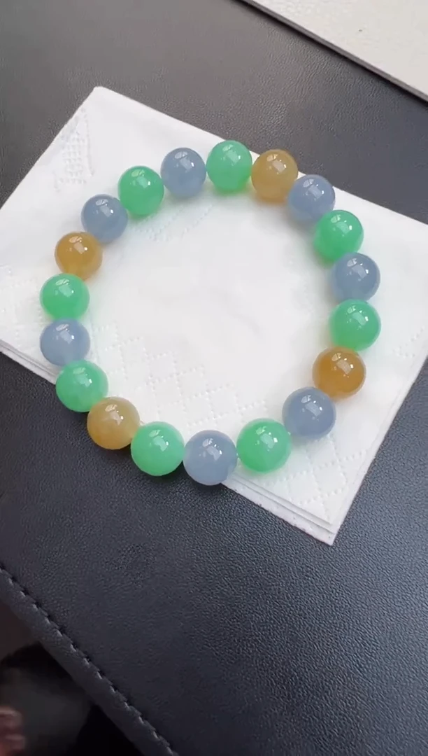 未镶嵌手串翡翠10mm多宝单圈（三天鉴赏）