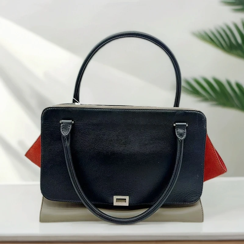95新 Celine/思琳  拼色秋千手提包  1064 8390