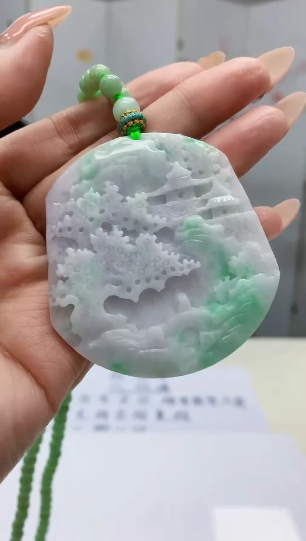 【闪购商品】定制翡翠未镶嵌5152MM-毛货挂件29