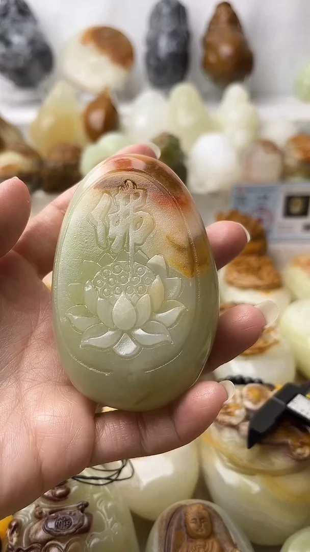 石材古青石棉纹正常不退换佛莲花