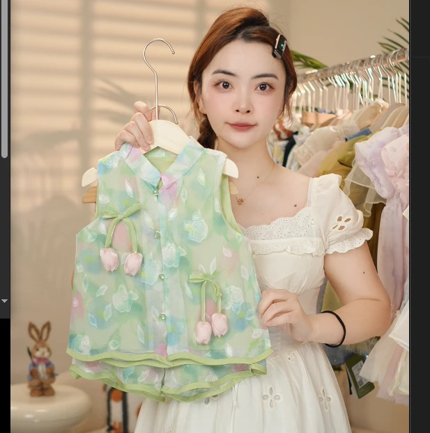 【现货】夏季套装2024新款新中式儿童古风汉服薄款套装123