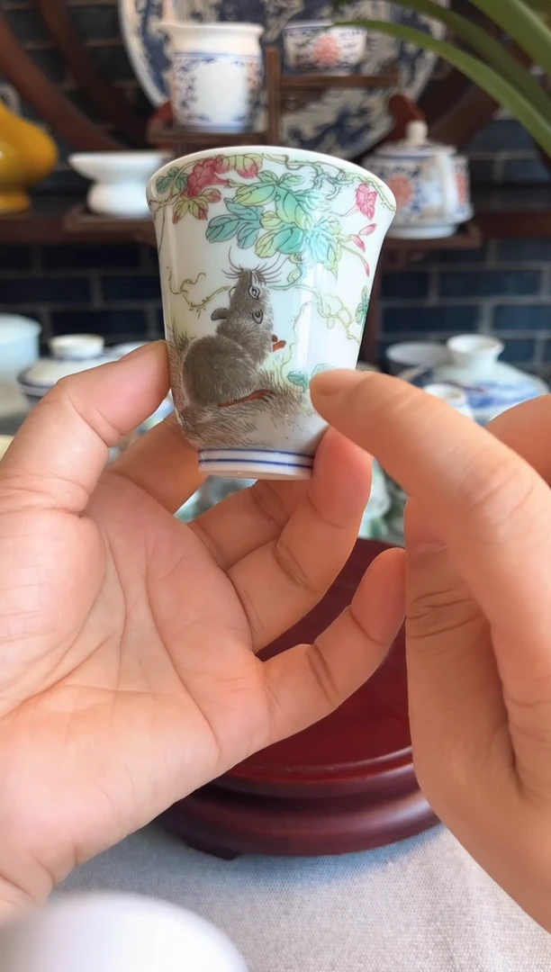 杯子景德镇陶瓷艺术品鼠