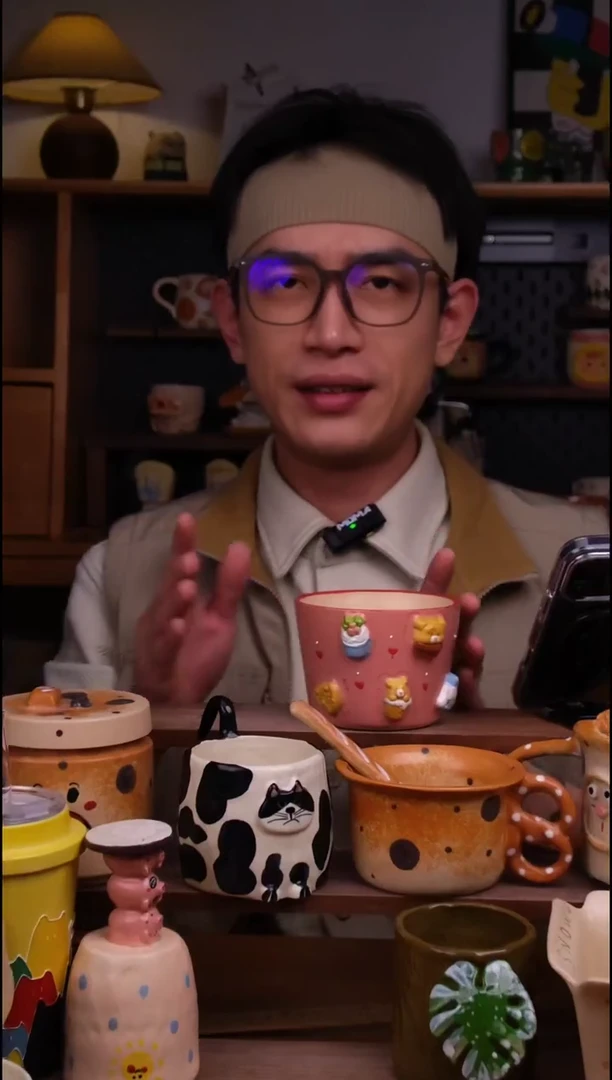 杯子陶景德镇可爱设计师款陶瓷