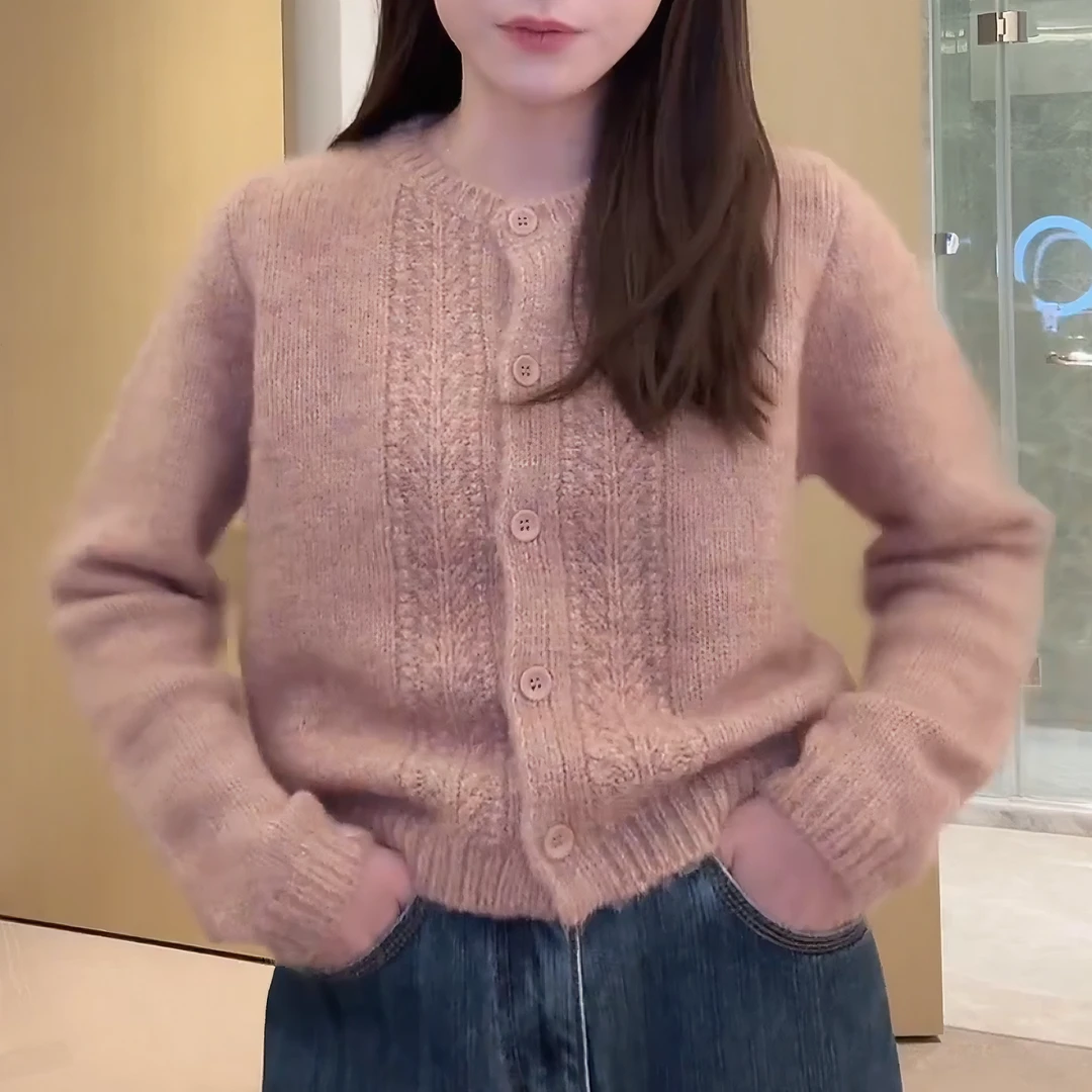 《风吟花语》秋冬百搭新款针织衫气质开衫网红时尚ins上衣LK2508915