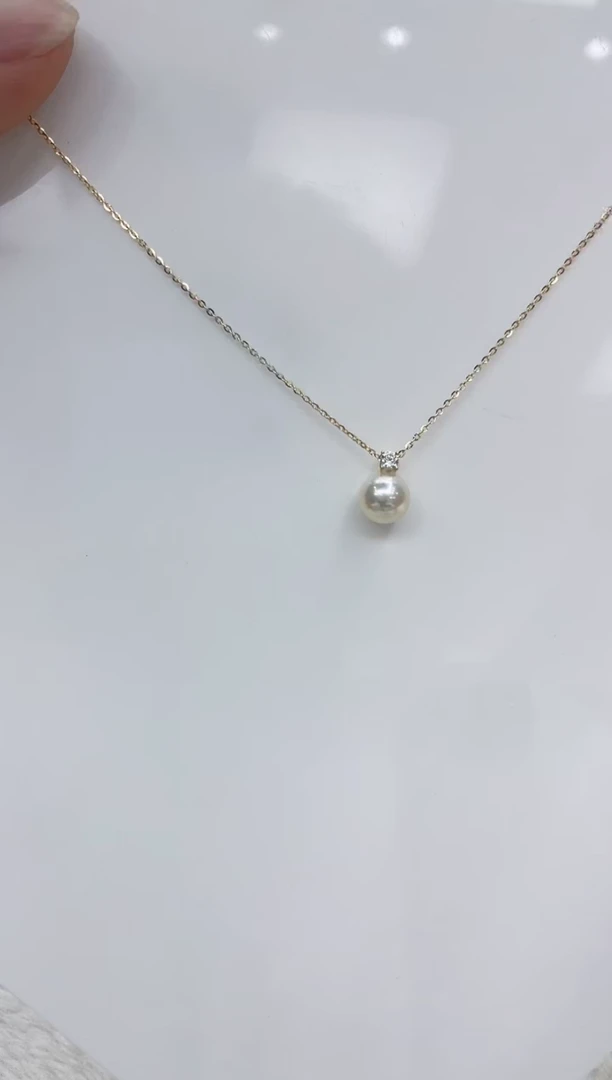 【闪购商品】海水珍珠吊坠(赠链)18K金镶嵌海水珍珠吊坠