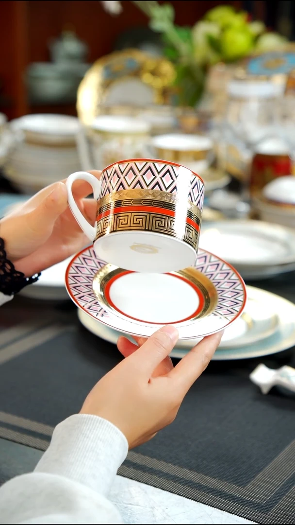 瓷片咖啡杯碟  1套