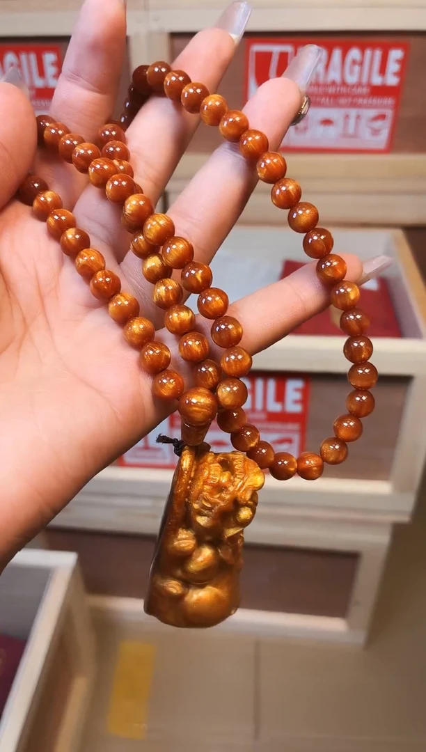 楠木（金丝楠）手串/手链金丝楠木貔貅吊坠