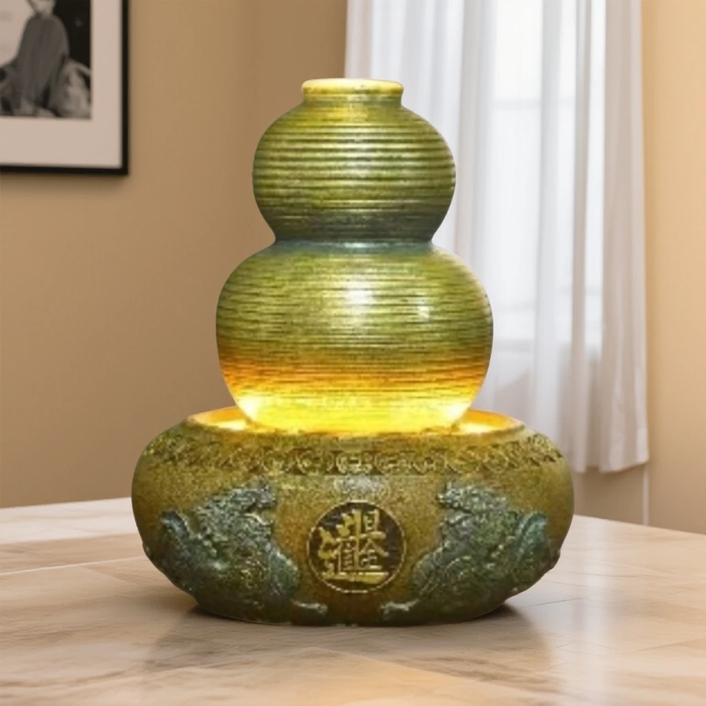 喷泉造景循环水装饰客厅收银台桌面