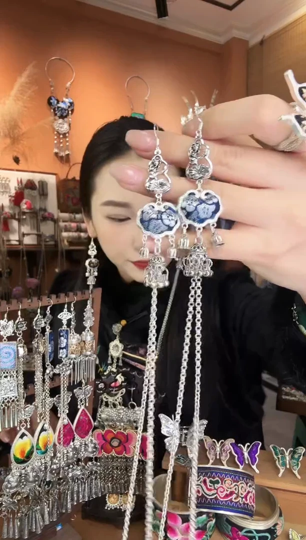 刺绣纯手工民族风耳环