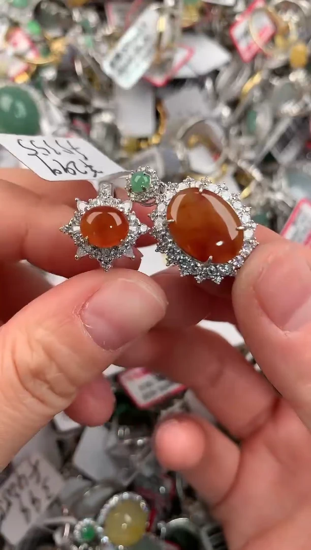 银S925镶嵌戒指翡翠111             9