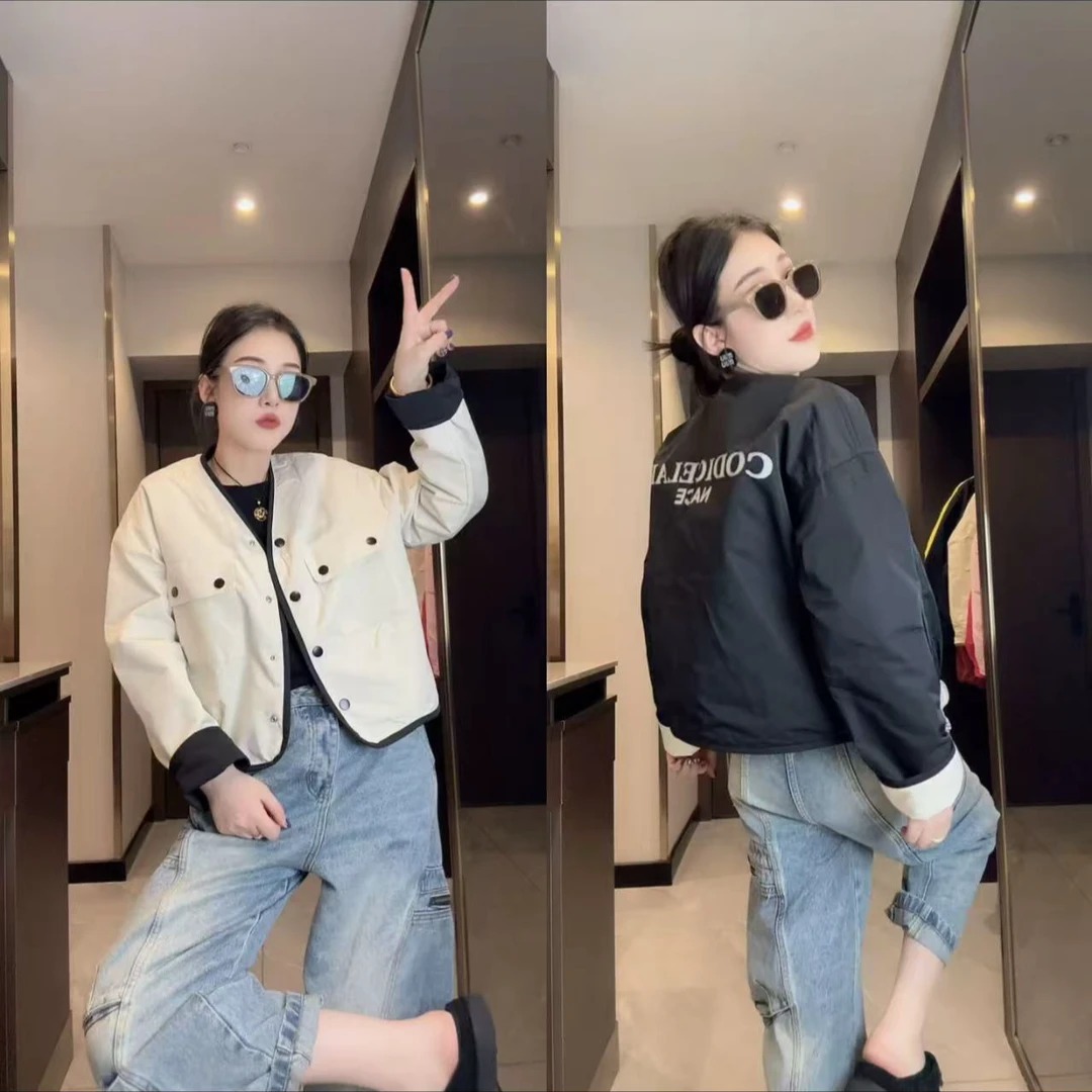 欧货两面穿字母单外套7976-1