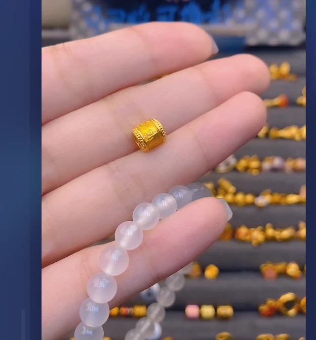 足金999黄色喜乐桶*2玛 瑙手串/ 多样性发