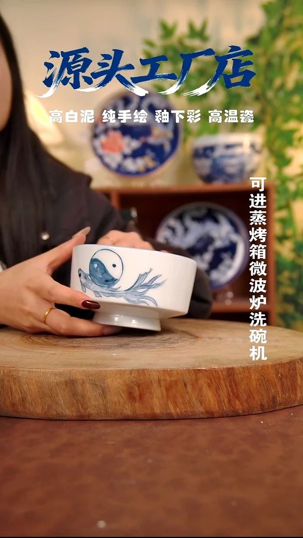 摆件白泥景德镇手工手绘陶瓷【食品级】306