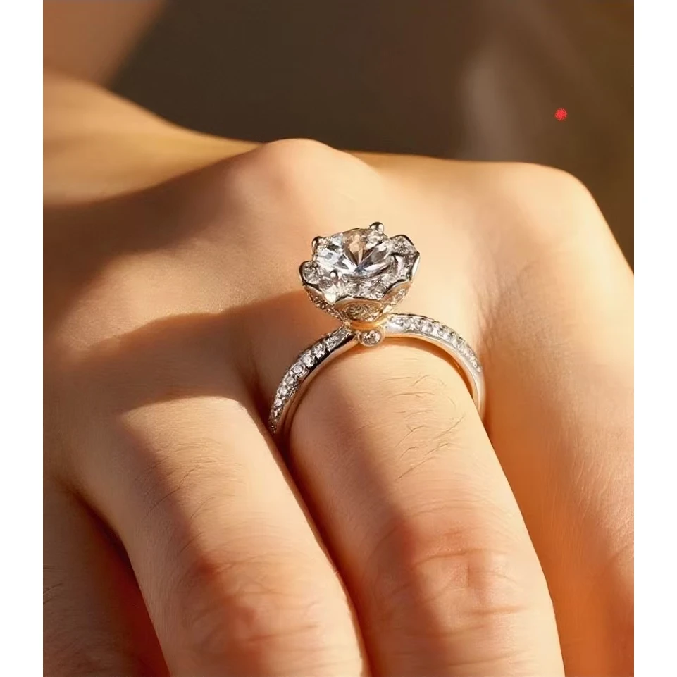 私人定制 手捧花女戒1.0ct