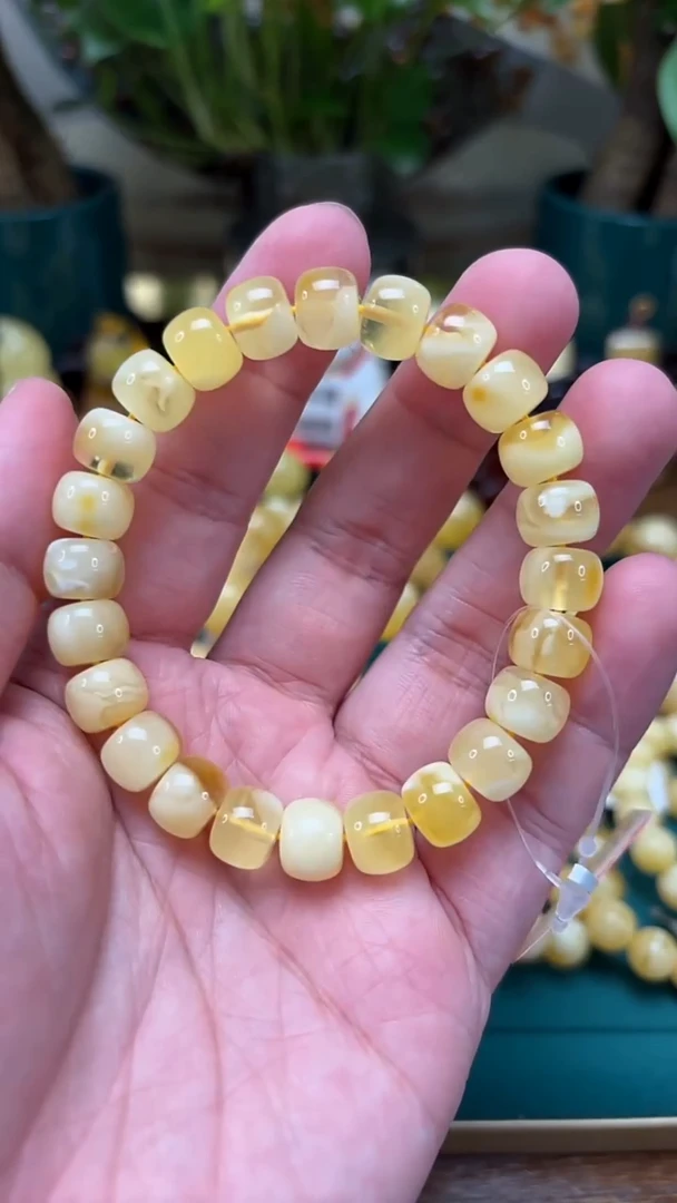 手链蜜蜡未镶嵌【p60】荧光妖孽精工老型 13.5克 10mm