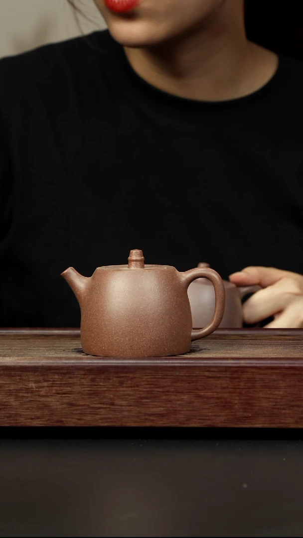 紫砂茶壶桃花泥 汉铎 粉色