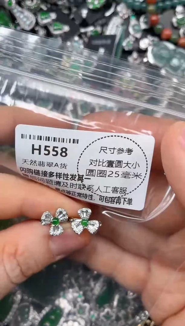 颈饰未镶嵌翡翠H558耳扣