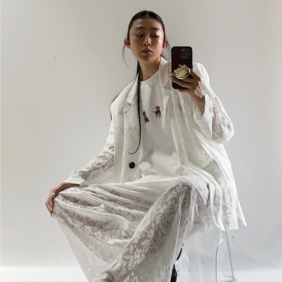 VIVISPLENDID20153#（定制款NO退NO换）高定品质蕾丝西装套装