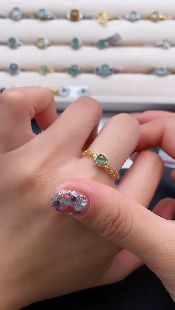 银S925镶嵌戒指翡翠11111111+9