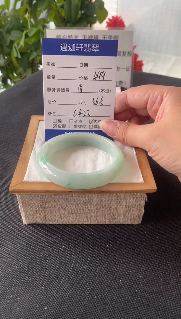 未镶嵌手镯翡翠昙56.5圈口 C422编码