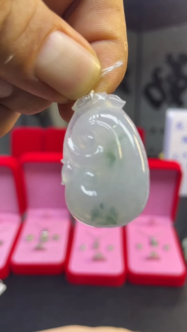 翡翠未镶嵌吊坠(不含链)如意挂件