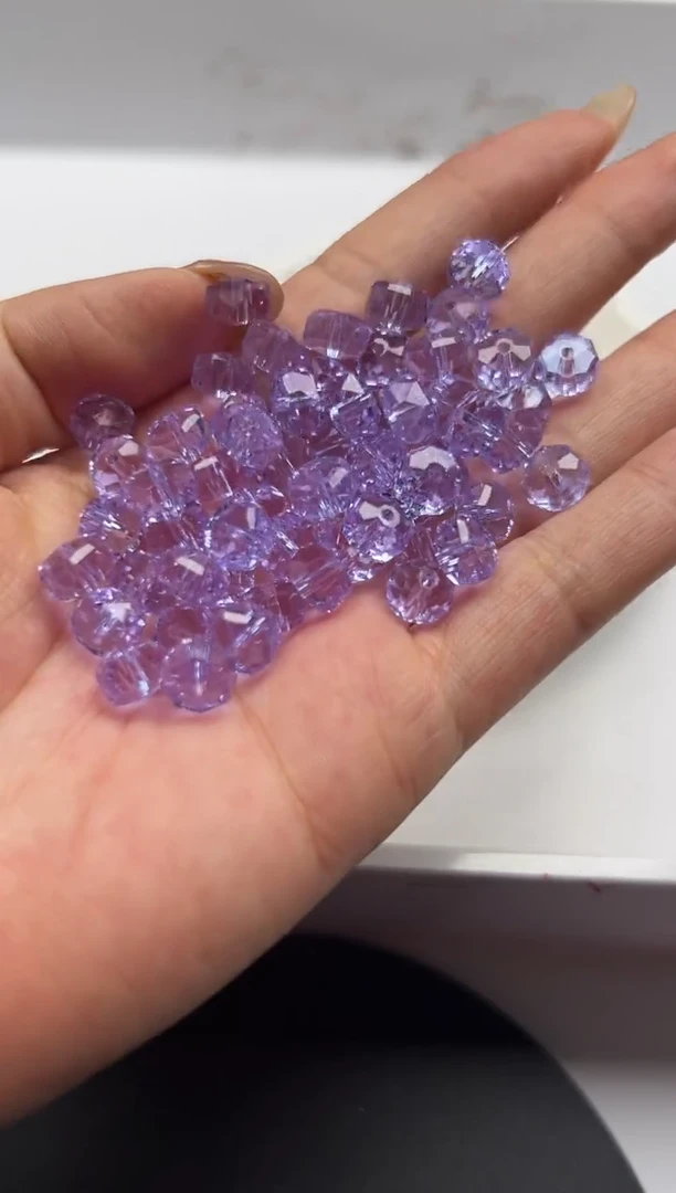 颈饰未镶嵌水晶w3071玻利维亚紫水晶车轮切面算盘8*4mm*20颗