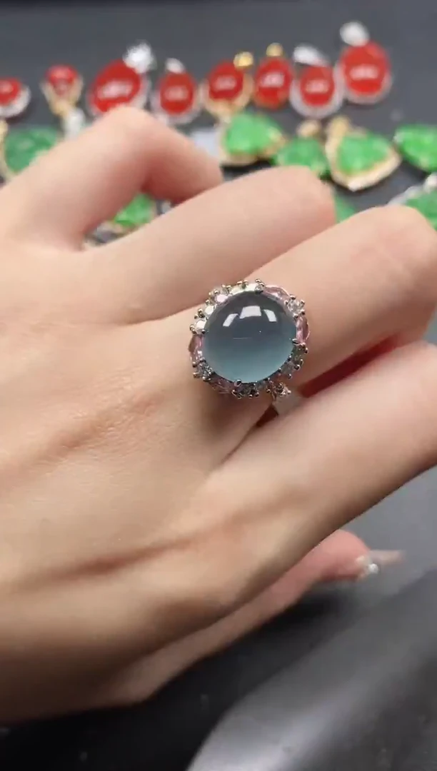 银S925镶嵌戒指翡翠15151