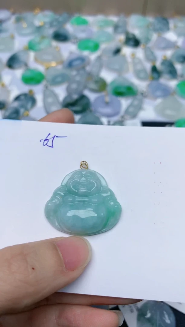 【闪购商品】翡翠颈饰18K金镶嵌天然翡翠A货    65