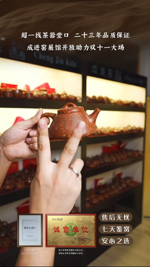 紫砂壶墨金烧子冶石瓢260cc