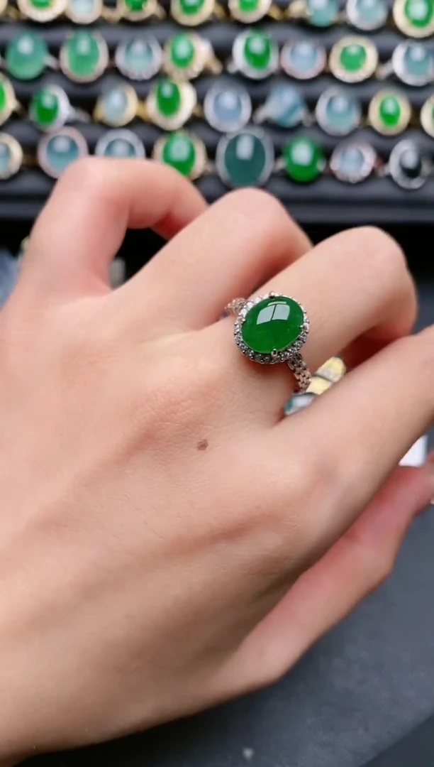 【闪购商品】翡翠戒指银S925镶嵌111111