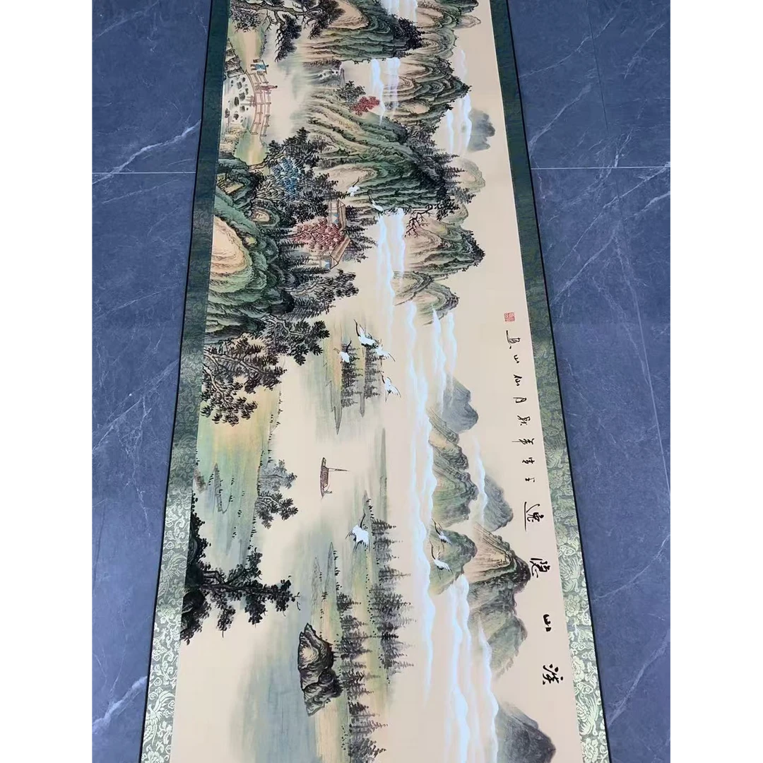 六尺（溪山隐逸）高清数字微喷 复刻 居家装饰挂画