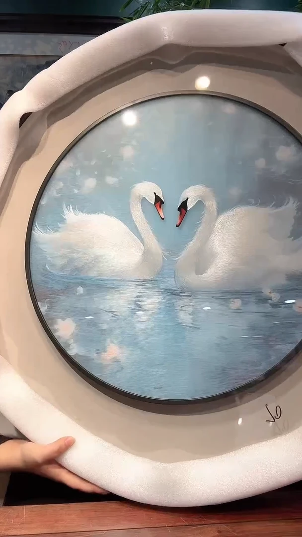 横款非遗苏绣手工刺绣装饰画带框不包邮